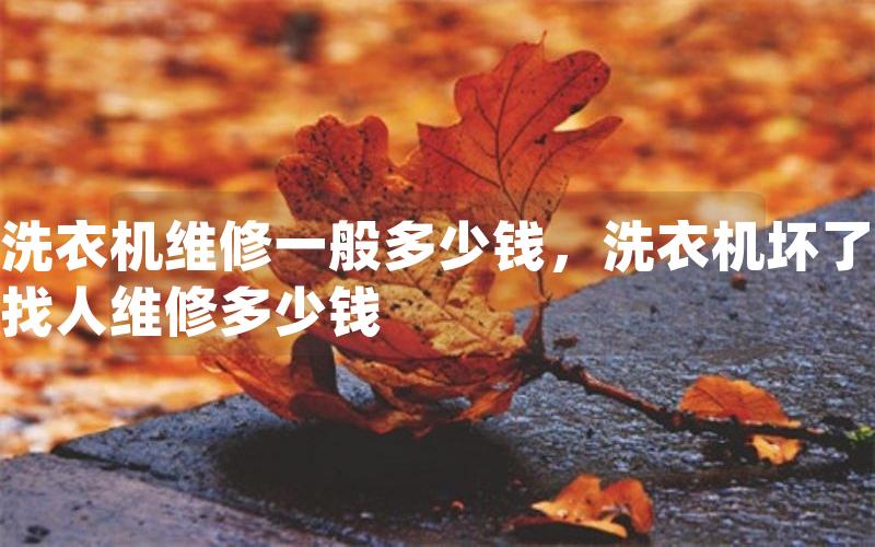 洗衣机维修一般多少钱，洗衣机坏了找人维修多少钱