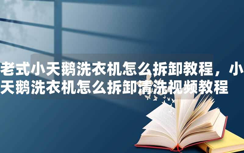 老式小天鹅洗衣机怎么拆卸教程，小天鹅洗衣机怎么拆卸清洗视频教程