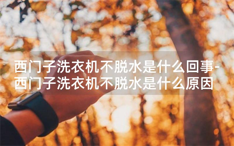 西门子洗衣机不脱水是什么回事-西门子洗衣机不脱水是什么原因