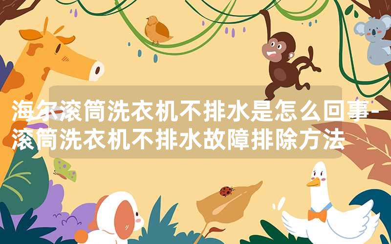 海尔滚筒洗衣机不排水是怎么回事-滚筒洗衣机不排水故障排除方法